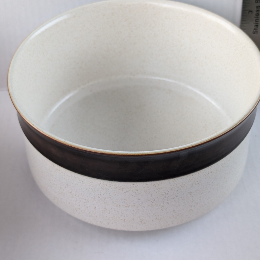 Elegant Cream and Brown Ceramic Bowl